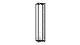 K-Möbel Glasvitrine in Schwarz (176x37x33cm) mit 4 höhenverstellbaren Glasböden, Spiegel, Schloss, LED - Modellauto Vitrine Schwarz - Vitrinenschrank Schwarz - Sammlervitrine - Wohnzimmerschrank Regal