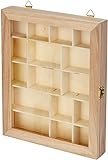 Artemio Display case, Wood, Beige, 23 x 28 x 4 cm