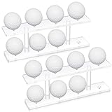 Silipull 2 Stück transparente Acryl-Golfball-Präsentationsständer, Golfball-Präsentationsständer, Tischtennis, kleine Bälle, Golfball-Ausstellungshalter, Regal, doppellagig, für 8 Bälle